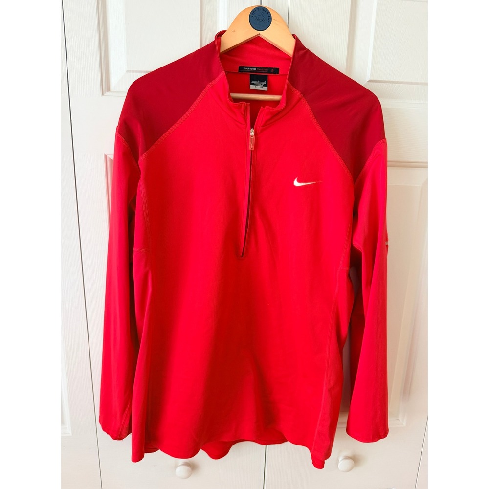Nike Tiger Woods Collection Red Quarter Zip Pullover Hootie & The Blowfish Large